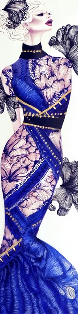 Free mermaid bookmark featuring a blue-dressed mermaid on white background